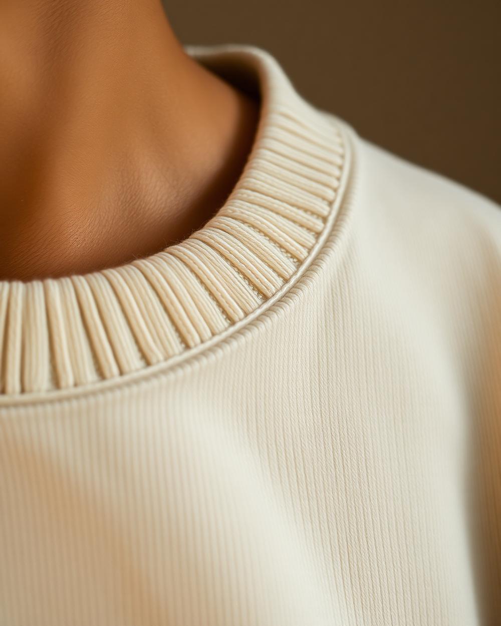 Detail shot of a hoodie neckline
